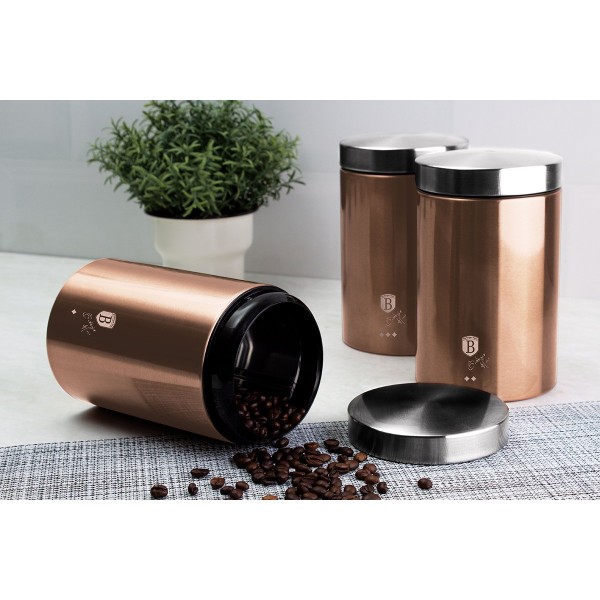 Chlebak Berlinger Haus BH-6730 Rose Gold z zestawem pojemników do przechowywania żywności