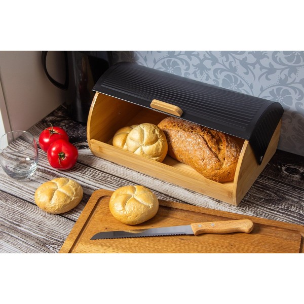 Хлібниця, бренд CHLEBAK, bambusowy pojemnik na pieczywo 2688 — для зберігання хліба на кухні