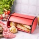 Chlebak Kinghoff KH-1865 czerwony matowy stalowy 44 cm do przechowywania pieczywa