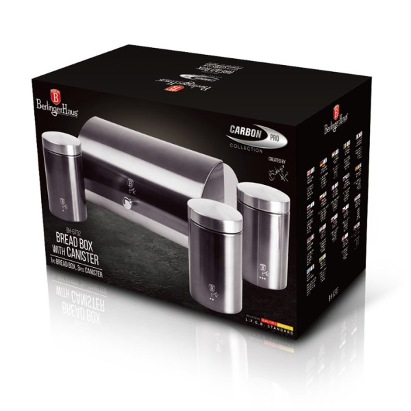 Chlebak Berlinger Haus BH-6732 Carbon Pro z zestawem pojemników do przechowywania żywności