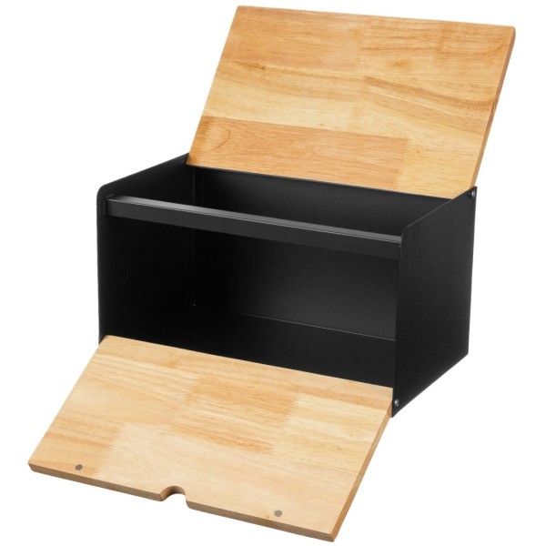 Chlebak dwustronny stal bambusowy, BRUNBESTE BB-2698, pojemniki na przyprawy, nóż do chleba, Chlebaki, Wyposażenie kuchni / Przechowywanie żywności / Chlebaki