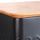 Chlebak металевий, VILDE, 259623, з дерев’яною дошкою, чорний, 33.5×18.5×12.5 см, для зручного зберігання хліба та булочок
