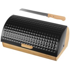 Chlebak Brunbeste BB-2773 drewniany z metalową pokrywą i nożem do chleba