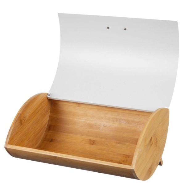 Chlebak Brunbeste BB-2702 stalowo-bambusowy z 3 pojemnikami do kawy, herbaty, cukru