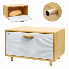 Chlebak Brunbeste BB-4253 Bambusowy biały pojemnik do przechowywania pieczywa