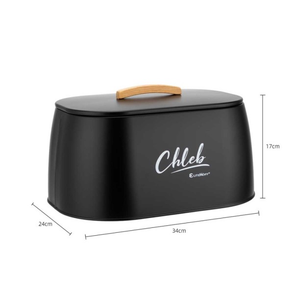 Хлібниця ELITEHOFF E-6324 (сталевий, чорний)