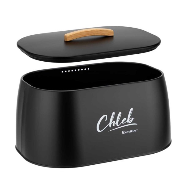 Хлібниця ELITEHOFF E-6324 (сталевий, чорний)