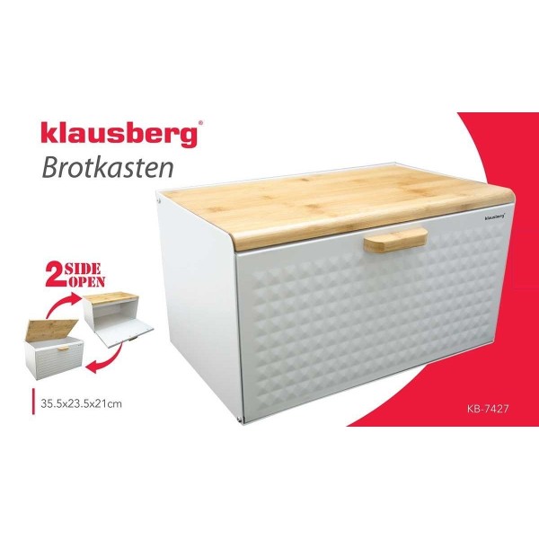 Chlebak Klausberg KB-7427 stalowo-drewniany dwustronny do przechowywania pieczywa