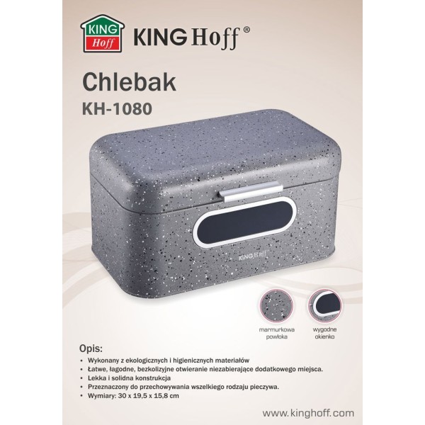 Chlebak stalowy Kinghoff KH-1080 Marmurek do przechowywania pieczywa