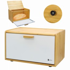 Chlebak Brunbeste BB-4255 Pojemnik na pieczywo bambusowy biały do kuchni