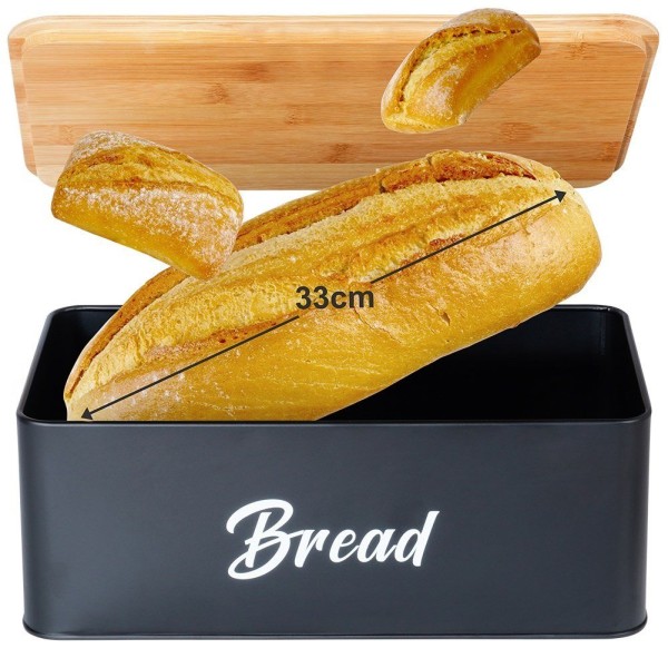 Хлібниця VILDE 259627, метал, чорна, з 4 відсіками та контейнерами для чаю, кави, цукру — для зберігання на кухні