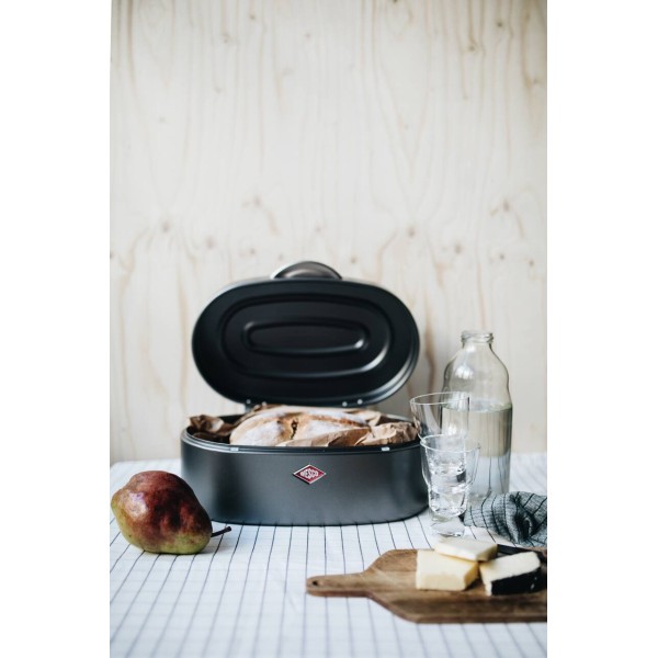 Хлібниця Elly Single графіт матова 320 мм для зберігання хліба на кухні Хлібниця Elly Single графіт матова 320 мм для зберігання хліба на кухні