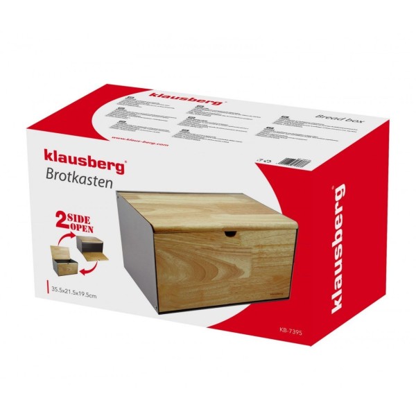 Chlebak Klausberg KB-7395 stalowo-drewniany do przechowywania pieczywa