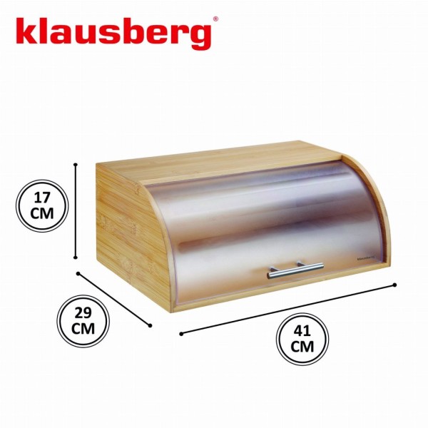 Chlebak Klausberg KB-7874 bambusowy pojemnik na pieczywo 41 cm