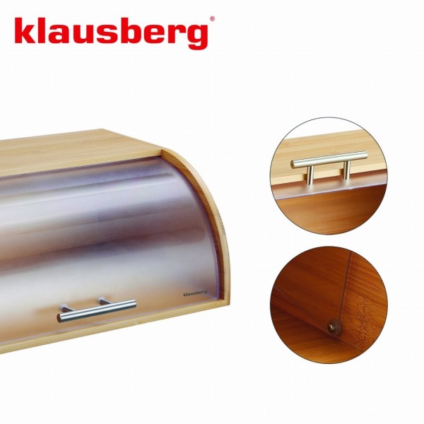 Chlebak Klausberg KB-7874 bambusowy pojemnik na pieczywo 41 cm