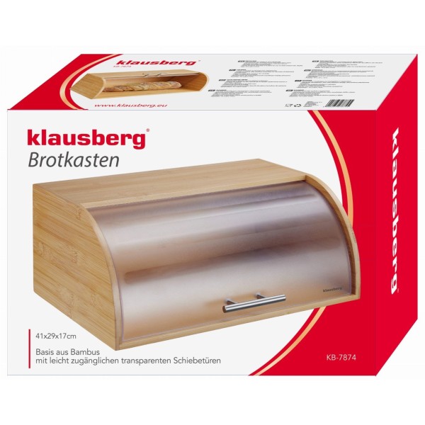 Chlebak Klausberg KB-7874 bambusowy pojemnik na pieczywo 41 cm