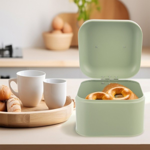 Chlebak металевий, Orion, 20×20×17 см, зелений, малий Greenish, модель 152463, для зберігання хліба