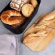 Chlebak Stalfam 259301 z deską bambusową czarny do kuchni
