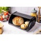 Chlebak Kinghoff KH-1834 stalowy matowy czarny 44 cm do przechowywania chleba