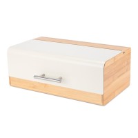 Chlebak bambusowy E-6075 pojemnik na pieczywo kremowy