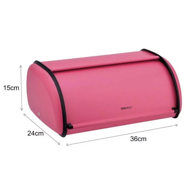 Chlebak Kinghoff KH-1753 stalowy mały 36 cm czerwony do przechowywania pieczywa