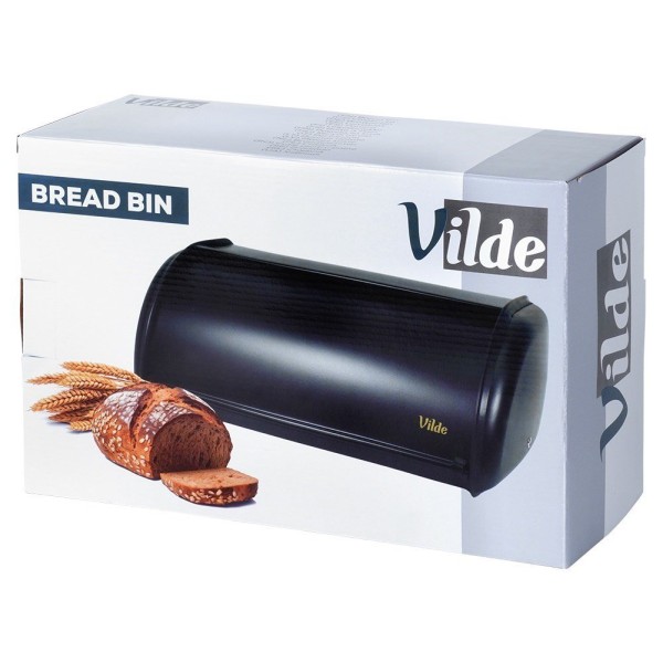 Chlebak stalowy VILDE 259616, pojemnik na pieczywo, czarny, 43x27.5x18.5 см, Wyposażenie kuchni / Przechowywanie żywności / Chlebaki