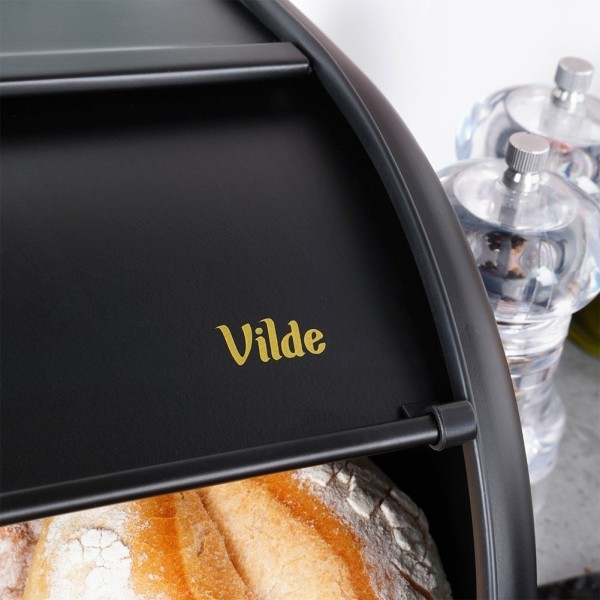 Chlebak stalowy VILDE 259616, pojemnik na pieczywo, czarny, 43x27.5x18.5 см, Wyposażenie kuchni / Przechowywanie żywności / Chlebaki