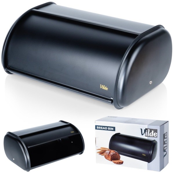 Chlebak stalowy VILDE 259616, pojemnik na pieczywo, czarny, 43x27.5x18.5 см, Wyposażenie kuchni / Przechowywanie żywności / Chlebaki