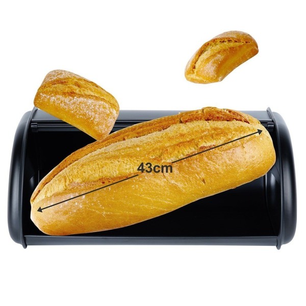 Chlebak stalowy VILDE 259616, pojemnik na pieczywo, czarny, 43x27.5x18.5 см, Wyposażenie kuchni / Przechowywanie żywności / Chlebaki