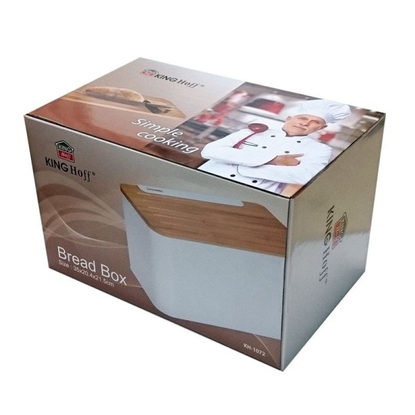 Chlebak Kinghoff KH-1072 stalowy z deską do pieczywa