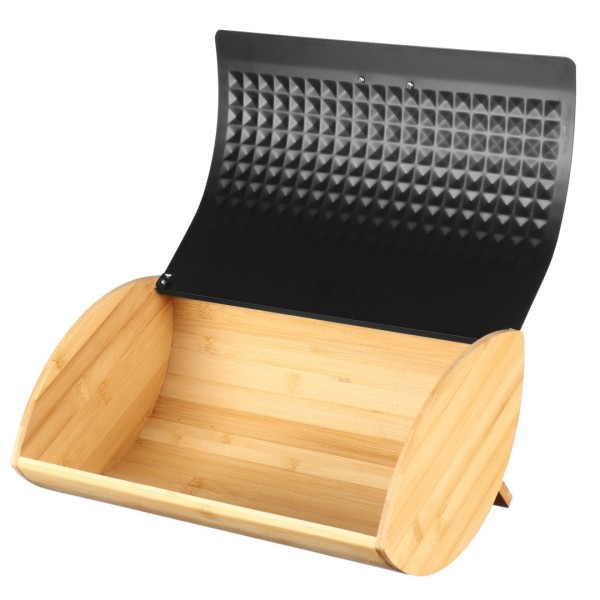 Chlebak Brunbeste Cosmic BB-2692 czarny bambusowo-stalowy do przechowywania pieczywa