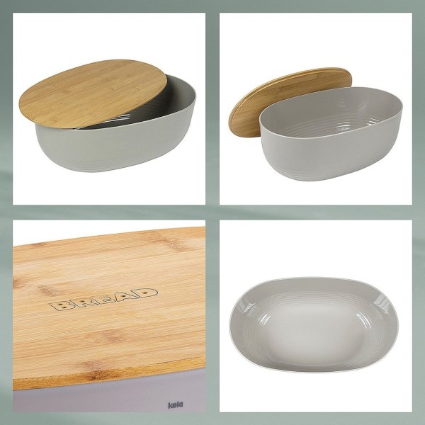 Хлібниця KELA Namur, з бамбуковою кришкою — для зберігання хліба, сірий