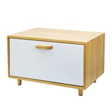 Chlebak bambusowy stalowy, Brunbeste BB-2677, na pieczywo, bułki, biały, 1 szt.