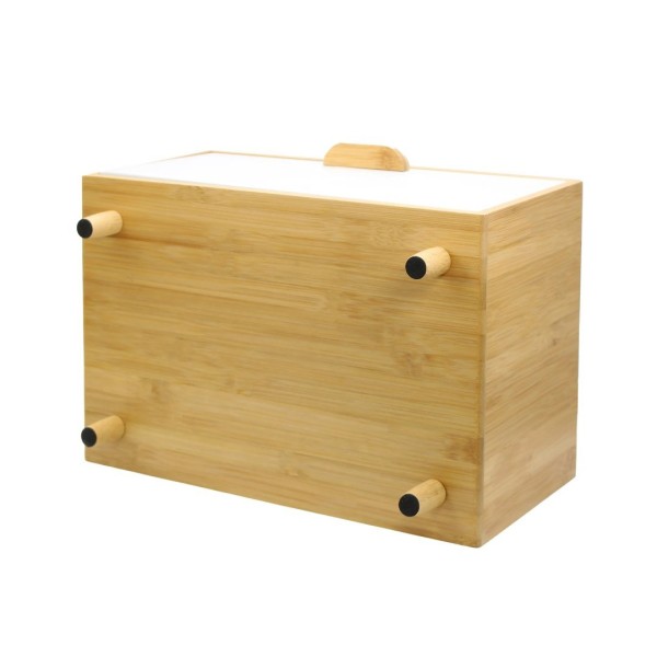 Chlebak bambusowy stalowy, Brunbeste BB-2677, na pieczywo, bułki, biały, 1 szt.