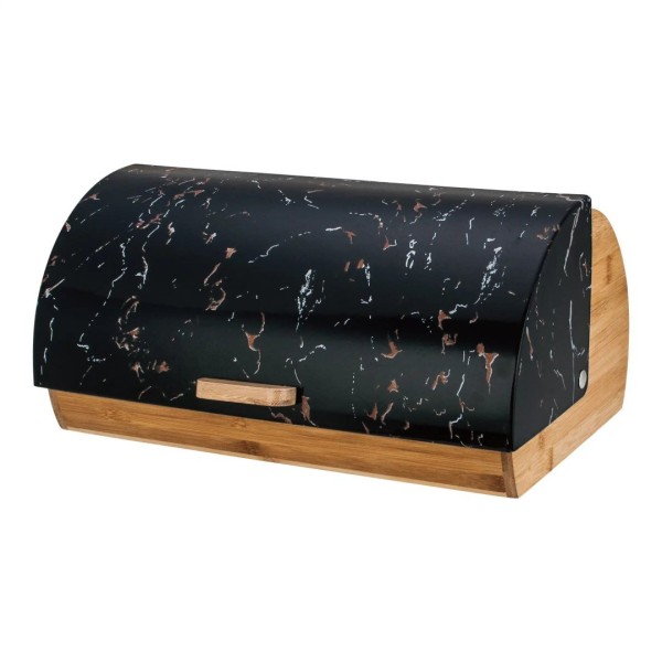 Chlebak bambusowy z pokrywą marmurową, Brunbeste BB-4265, pojemnik na pieczywo, do kuchni, praktyczny organizer