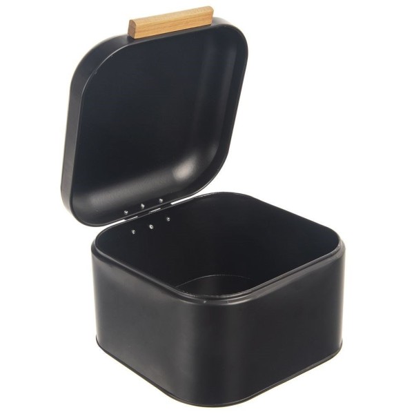 Хлебница ORION 152462, метал, компактна чорна 21.5×20×14.5 см — для зберігання хліба на кухні