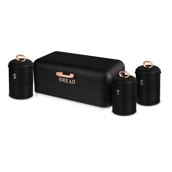 Chlebak Berlinger Haus Black Rose BH-6753 stalowy z 3 pojemnikami do przechowywania chleba