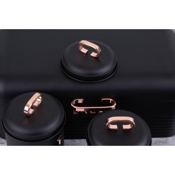 Chlebak Berlinger Haus Black Rose BH-6753 stalowy z 3 pojemnikami do przechowywania chleba