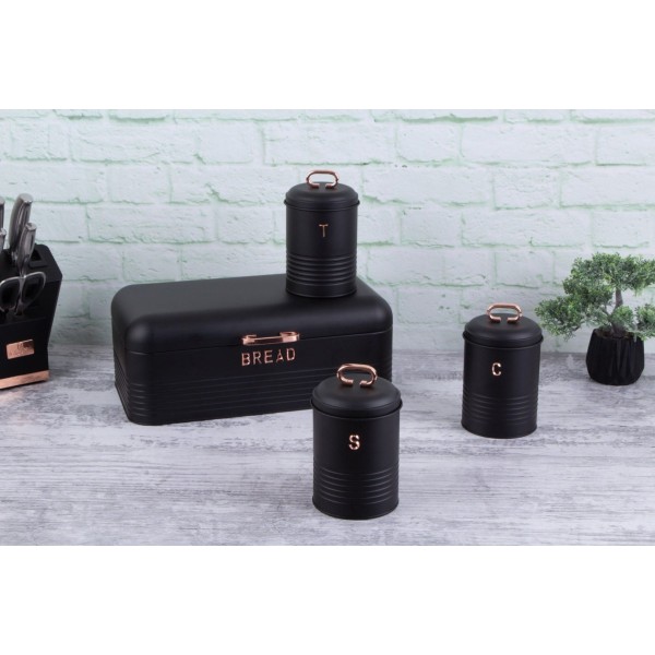 Chlebak Berlinger Haus Black Rose BH-6753 stalowy z 3 pojemnikami do przechowywania chleba