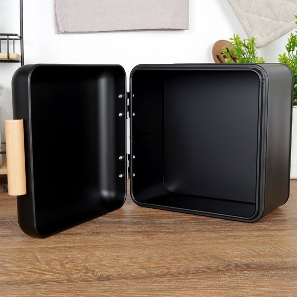 Chlebak metalowy, Excellent Houseware, 22×20×14 см, чорний, маленький, EXCELLENT HOUSEWARE 259213, для хліба та булочок