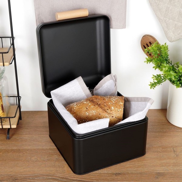 Chlebak metalowy, Excellent Houseware, 22×20×14 см, чорний, маленький, EXCELLENT HOUSEWARE 259213, для хліба та булочок