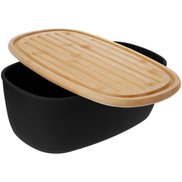 Хлібниця Brunbeste BB-2768 сталевa овальна маленька з дошкою для нарізання чорна Хлібниця Brunbeste BB-2768 сталевa овальна маленька з дошкою для нарізання чорна