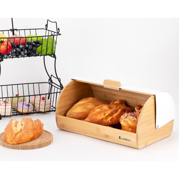 Chlebak bambusowy E-6046, pojemnik na pieczywo, do przechowywania w kuchni