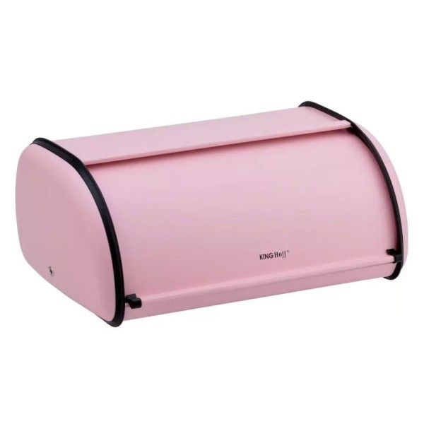 Chlebak Kinghoff KH-1756 stalowy mały 36 cm różowy do przechowywania pieczywa