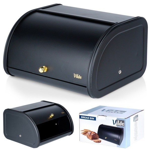 Chlebak metalowy, VILDE, 259621, czarny, 30x26.5x17 cm, Wyposażenie kuchni / Przechowywanie żywności / Chlebaki