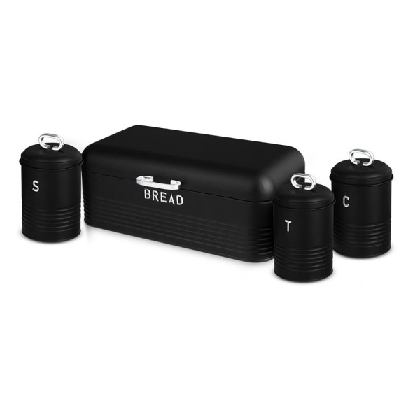Chlebak Berlinger Haus Black Silver BH-6754 stalowy z 3 pojemnikami do przechowywania pieczywa