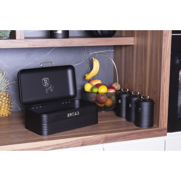 Chlebak Berlinger Haus Black Silver BH-6754 stalowy z 3 pojemnikami do przechowywania pieczywa