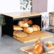 Chlebak Drewniany Metalowy Czarny VILDE 259620, Podwójna Pokrywa, 35.5x22x20.5 см, Wyposażenie kuchni / Przechowywanie żywności / Chlebaki