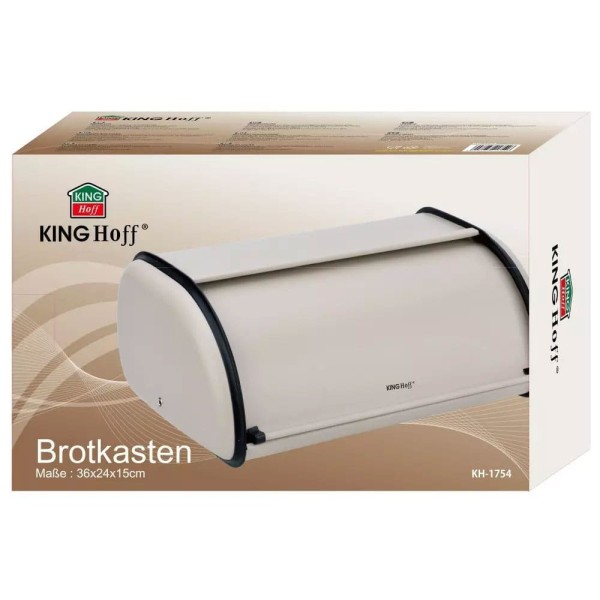 Chlebak Kinghoff KH-1754 mały stalowy 36cm beżowy do przechowywania pieczywa