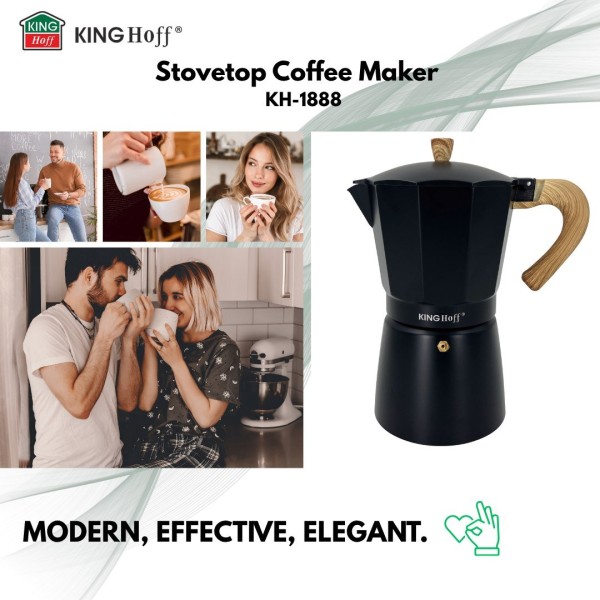 Kawiarka Kinghoff KH-1888 do espresso ciśnieniowa 600 ml na 12 filiżanek